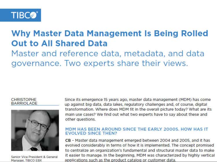 Why Master Data Management is being rolled out to all shared data